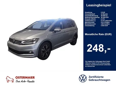 VW Volkswagen Touran HIGHLINE 1.5TSI 150PS DSG ACC.5J-G.AHK.KA im Leasing von Null-Leasing