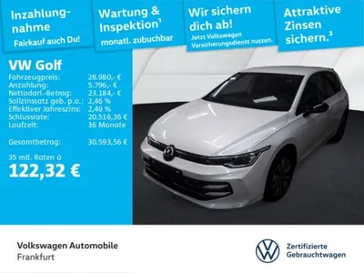 VW Volkswagen Golf VIII 2.0 TDI DSG Goal Navi LEDPlus DAB+ FrontAssist im Auto Abo von LeasingTime