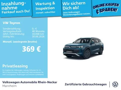 VW Volkswagen Tayron 2.0 TDI 4Motion DSG 7-Sitzer Navi AHK Kamera uvm. im Leasing von LeasingMarkt.de