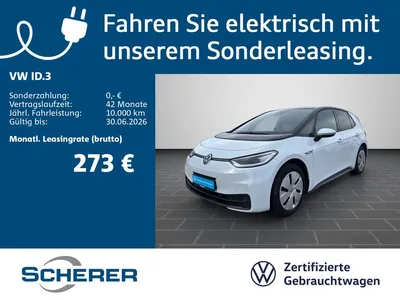 VW Volkswagen ID.3 Pro Perf. 58kWh IQ.LIGHT WäPu RFK ACC im Leasing von Null-Leasing