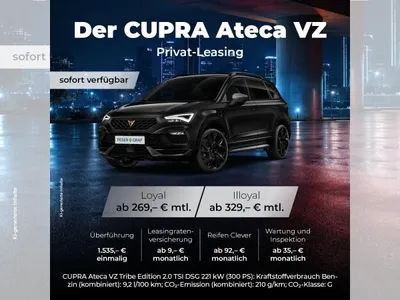 Cupra Cupra Ateca 2.0 TSI 221kW VZ Tribe Edition 🔥SOFORT VERFÜGBAR - ZULASSUNGSPFLICHT BIS 30.09.🔥 im Leasing von LeasingMarkt.de