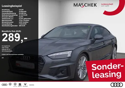 Audi Audi A5 Sportback S Line 50 TDI quatt Matrix RearView im Leasing von Null-Leasing