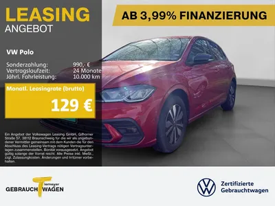 VW Volkswagen Polo 1.0 TSI DSG GOAL AHK ACC KAMERA SITZH im Leasing von Null-Leasing