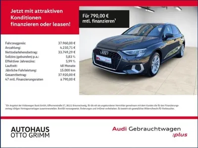 Audi Audi A3 Sportback 40 TFSI e advanced LED AZV im Auto Abo von LeasingTime