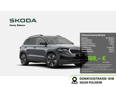 Skoda Skoda Karoq 1.5 TSI Balance ACC NAVI MATRIX-LED AHK im Leasing von Null-Leasing