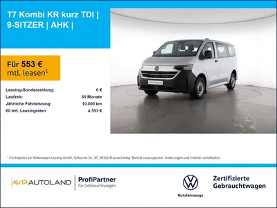 VW Volkswagen T7 Kombi KR kurz TDI | 9-SITZER | AHK | im Leasing von Null-Leasing
