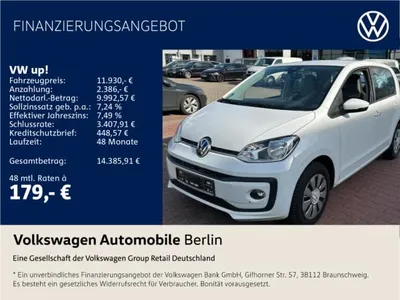 VW Volkswagen up! 1.0 Klima Radio SHZ PDC im Leasing von LeasingMarkt.de