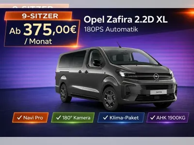 Opel Opel Zafira Edition 2.2D XL 180PS 9-Sitzer|AHK|Navi|Kamera|LED im Leasing von LeasingMarkt.de