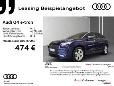 Audi Audi Q4 e-tron 45 Sportback qu. S line *MATRIX*AHK* im Auto Abo von LeasingMarkt.de