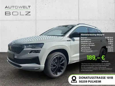 Skoda Skoda Karoq 1.5 TSI Sportline ACC NAVI MATRIX-LED AHK im Leasing von Null-Leasing