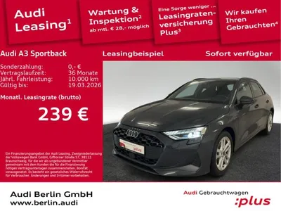 Audi Audi A3 Sportback 30 TFSI 6-G. AHK LED RFK NAVI VIRTUAL im Auto Abo von LeasingMarkt.de