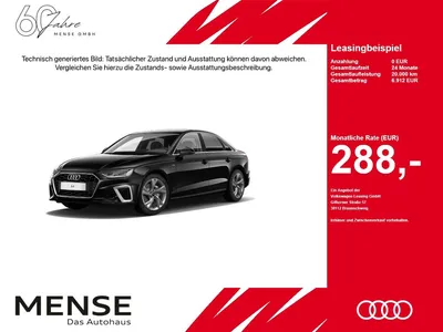 Audi Audi A4 Limousine 40 TFSI S tronic S line Navi Kamera im Leasing von Null-Leasing