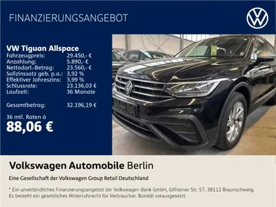 VW Volkswagen Tiguan Allspace 1.5 TSI DSG Life Klima Navi AHK 7-Sitze im Leasing von LeasingMarkt.de