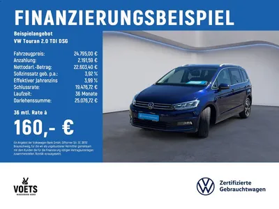 VW Volkswagen Touran 2.0 TDI DSG Highline LED+NAVI+ACC+PDC+ im Leasing von Null-Leasing