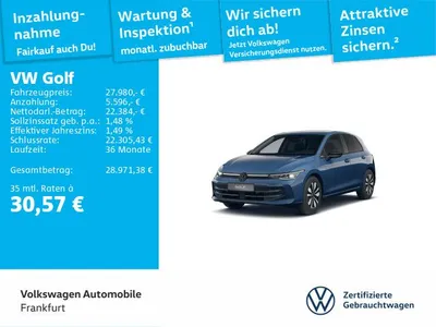 VW Volkswagen Golf VIII GOAL 1.5 eTSI DSG IQ.Light AHK ACC APP im Leasing von Null-Leasing