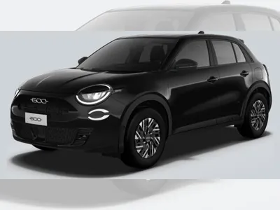 Fiat Fiat 600 Business Edit. 110PS Autom. / Allwetter auf Alu/ SHZ/ Cinema Schwarz im Auto Abo von LeasingTime