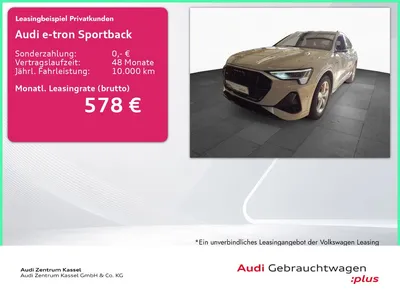 Audi Audi e-tron Sportback 55 qu. S line Matrix B&O AHK im Leasing von Null-Leasing