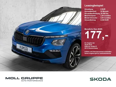 Skoda Skoda Kamiq 1.5 TSI Monte Carlo 2xKLIMA ACC AHK AUT im Leasing von Null-Leasing