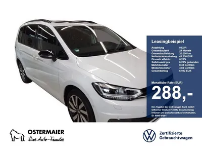 VW Volkswagen Touran HIGHLINE BLACK 1.5TSI150PS DSG NP.65TACC. im Leasing von Null-Leasing