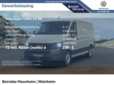 VW Volkswagen Crafter 35 Kasten 2.0 TDI DAB PDC Lane-Assist im Auto Abo von LeasingMarkt.de