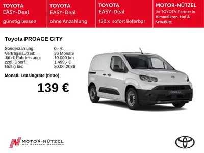 Toyota Toyota Proace City EV Duty *GEWERBE-SPECIAL* im Leasing von Null-Leasing