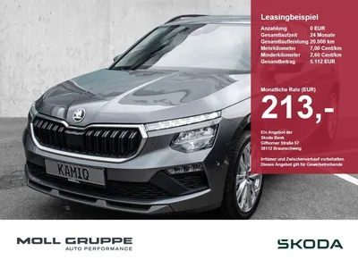 Skoda Skoda Kamiq 1.5 TSI DSG Selection ACC AHK EL.HECK KAM im Leasing von Null-Leasing