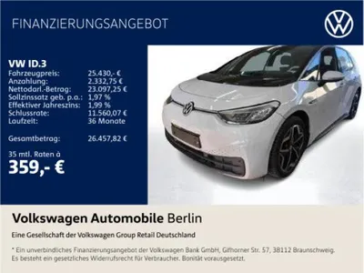 VW Volkswagen ID.3 Pro S 150/77 Wärmepumpe Navi LED SHZ im Leasing von LeasingMarkt.de