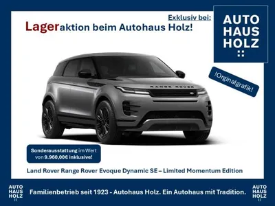 Land Rover Land Rover Range Rover Evoque Sondermodell Momentum Dynamic SE - 20ZOLL SCHWARZ - SCHWARZ PAKET - KOMFORTPAKET - SHZ - FAHRPAKET im Leasing von LeasingMarkt.de