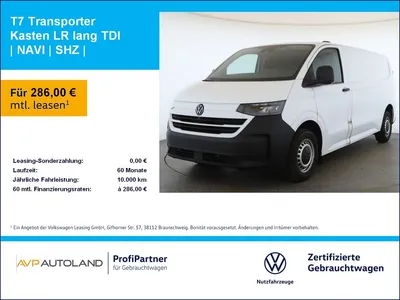 VW Volkswagen T7 Transporter Kasten LR lang TDI | NAVI | SHZ | im Leasing von Null-Leasing