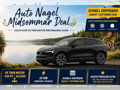 Volvo Volvo EX30 P8 AWD ULTRA *ALLRAD|22KWOBC|428PS* 🔵🟡 im Leasing von LeasingMarkt.de