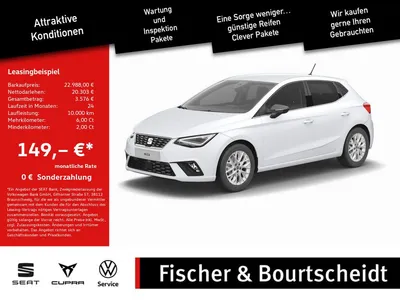 Seat Seat Ibiza 1.0 TSI Xcellence SHZ NAVI ACC FACEL. LED im Leasing von Null-Leasing