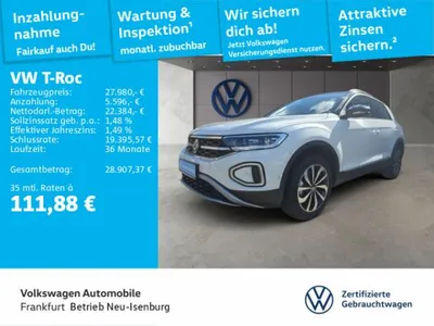 VW Volkswagen T-Roc 1.0 TSI Style Navi Panoramadach Standheizung im Leasing von LeasingMarkt.de