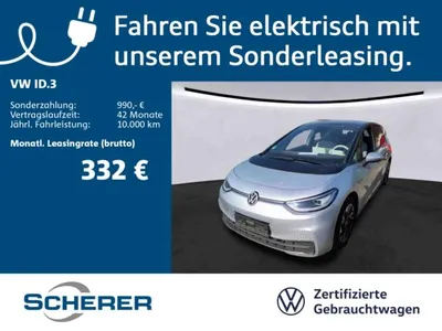 VW Volkswagen ID.3 Pro Perform. 62 kWh SOH:90% MATRIX NAVI RFK SHZ im Leasing von LeasingMarkt.de