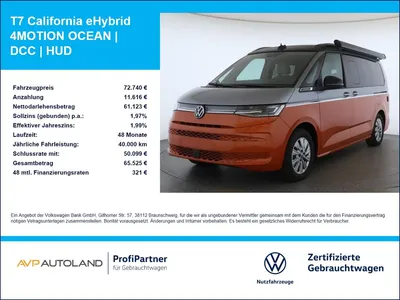 VW Volkswagen T7 California eHybrid 4MOTION OCEAN | DCC | HUD im Leasing von Null-Leasing