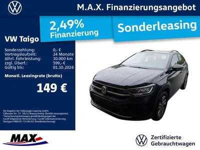VW Volkswagen Taigo 1.0 TSI LIFE ENGERGY LED+KAMERA+DCP+PDC+AC im Leasing von Null-Leasing