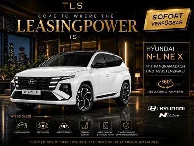 Hyundai Hyundai TUCSON N-Line X *GEWERBEHAMMER* Atlass Weiss Pano, Assistenz-Paket 360Grad  Automatik Head Up, Krell Sound im Leasing von LeasingMarkt.de