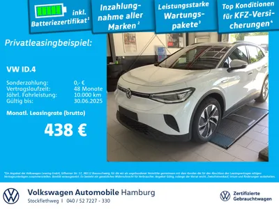 VW VW ID.4 Pro Performance Navi Wärmep. AHK 360°Kamera im Auto Abo von Null-Leasing
