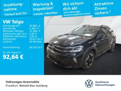 VW Volkswagen Taigo 1.5 TSI DSG R-Line DAB+ IQLight IQDrive Navi DynamicLightAssist FrontAssist TravelAssist AHK im Auto Abo von LeasingMarkt.de
