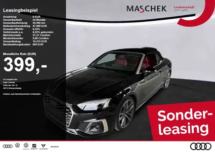Audi Audi S5 Cabriolet AHK Sonderleasing! Matrix VCplus Ma im Leasing von Null-Leasing