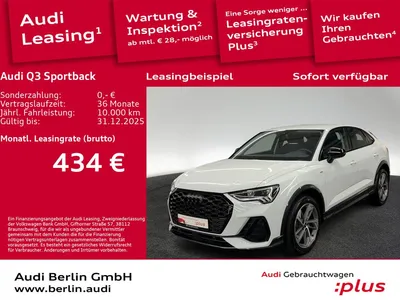 Audi Audi Q3 Sportback S line 35 TFSI S tr. im Auto Abo von Null-Leasing