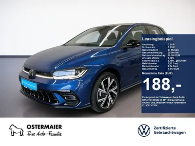 VW Volkswagen Polo R-LINE BLACK 1.0TSI 95PS DSG NP.39 NAVI.KAM im Leasing von Null-Leasing