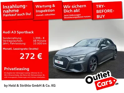 Audi Audi A3 Sportback S-Line 35 TDI AHK KAM LED NAVI+ im Leasing von Null-Leasing