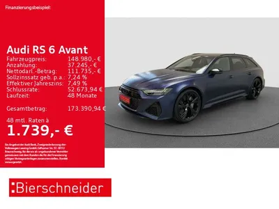 Audi Audi RS 6 Avant VOLL! MATT 22 AHK KERAMIK PANO STHZ im Leasing von Null-Leasing