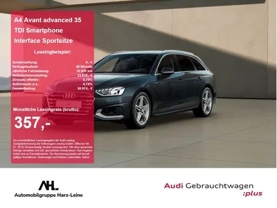 Audi Audi A4 Avant advanced 35 TDI Smartphone Interface Sp im Leasing von Null-Leasing