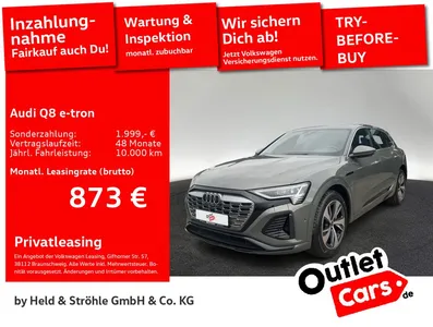 Audi Audi Q8 e-tron 55 qu. S-Line NAVI+ AHK PANO LUFT 20" im Leasing von Null-Leasing