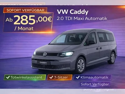 VW Volkswagen Caddy Maxi TDI DSG 7-Sitzer Winterpaket|ACC|Kamera|Sofort Verfügbar! im Auto Abo von LeasingMarkt.de