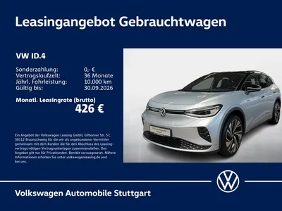 VW Volkswagen ID.4 GTX Navi Kamera Stdhzg ACC LED SHZ im Leasing von Null-Leasing
