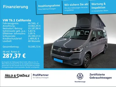 VW Volkswagen T6.1 California Beach Tour Edition 2.0 TDI DSG im Leasing von Null-Leasing