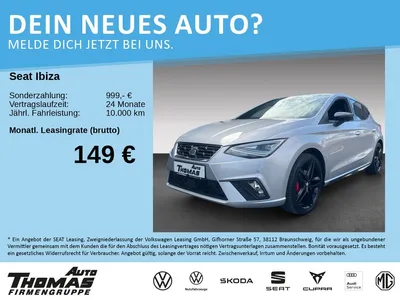 Seat Seat Ibiza FR Pro Black Edition 1.5 TSI DSG im Leasing von Null-Leasing