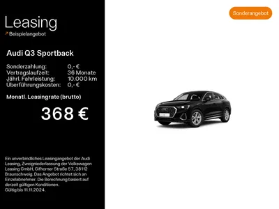 Audi AUDI Q3 Sportback 35 TDI qu. S line AHK*LED*Virtual im Auto Abo von Null-Leasing